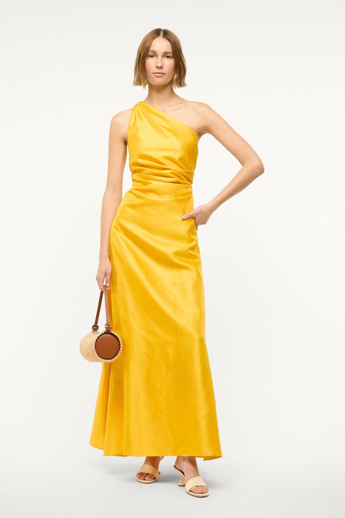 ESTE SILK DRESS | SUNSET GOLD - Image 3