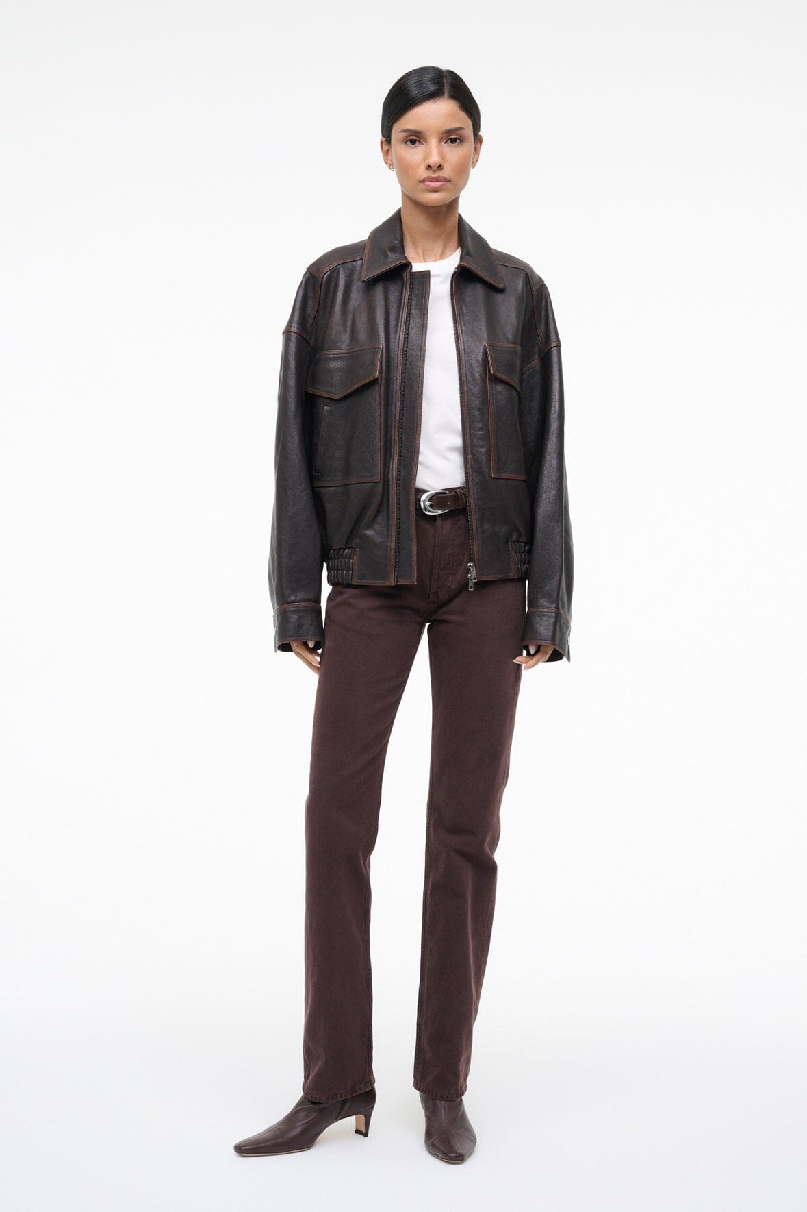 EUGENE LEATHER JACKET | DISTRESSED BROWN - Image 3