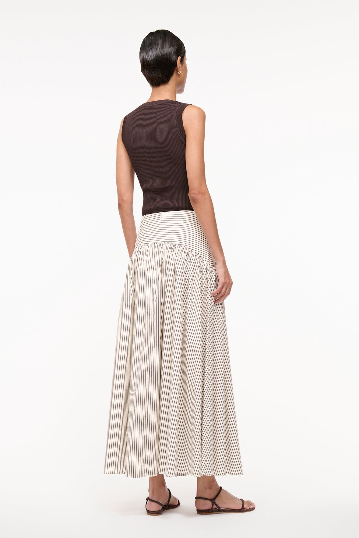 PROCIDA SKIRT | IVORY DARK OAK MICRO STRIPE - Image 4
