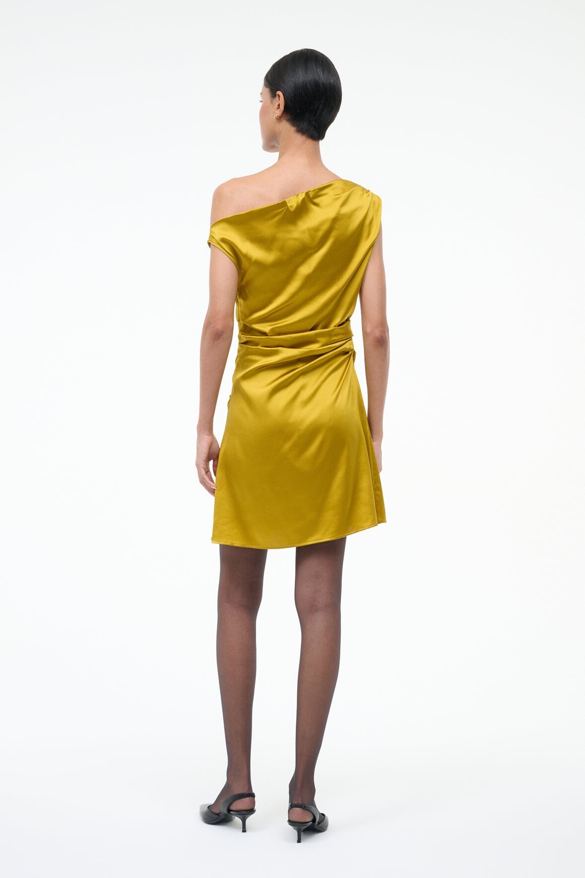 MINI PHARE SILK DRESS | TURMERIC - Image 3