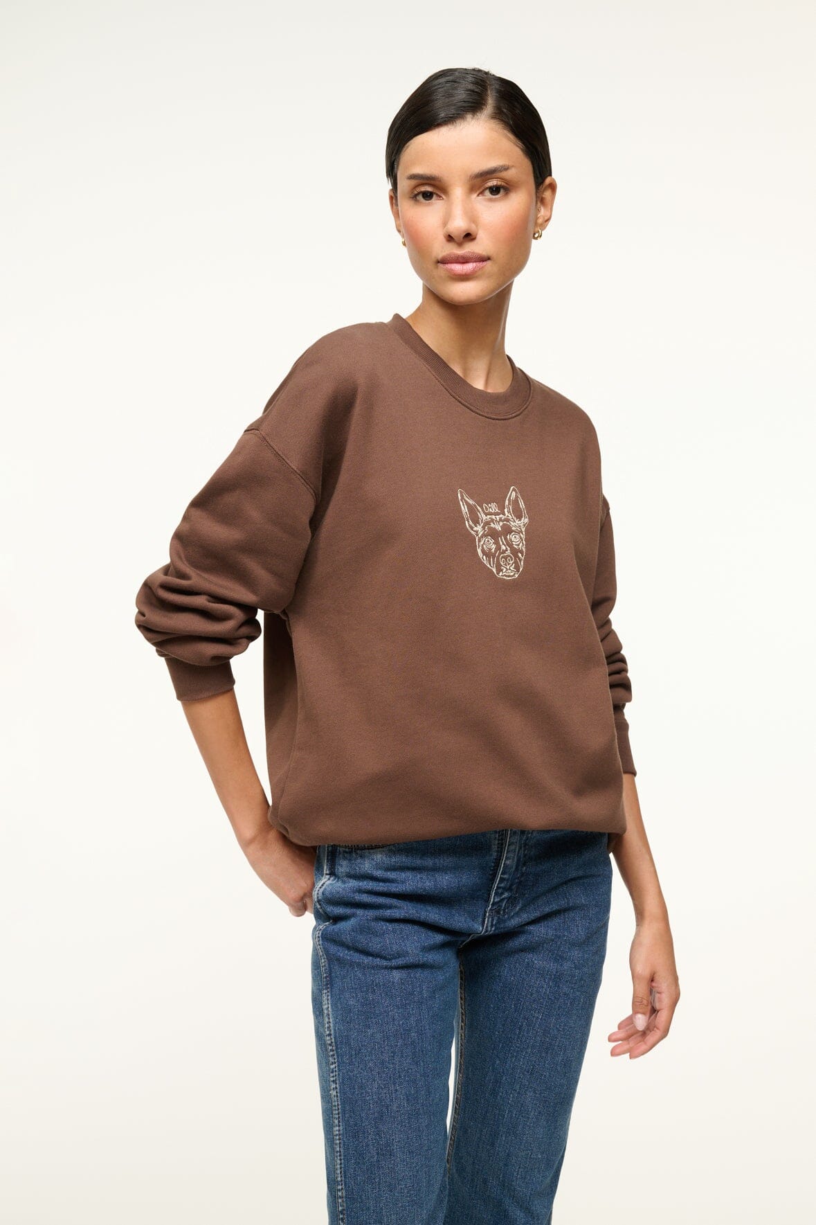 CUSTOM STAUD x C.BONZ OVERSIZED SWEATSHIRT | BROWN - Image 4