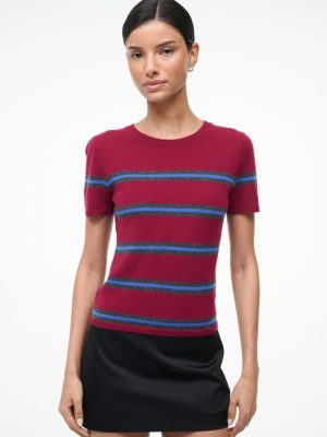 EASY CASHMERE TEE | CRIMSON STRIPE