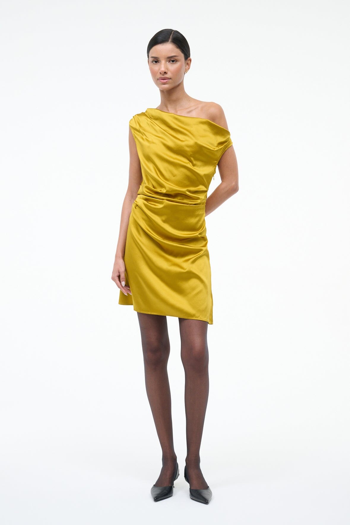 MINI PHARE SILK DRESS | TURMERIC - Image 5