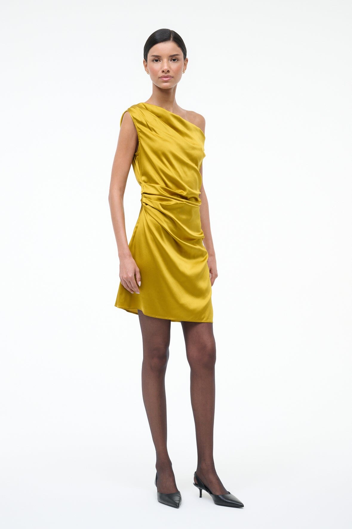 MINI PHARE SILK DRESS | TURMERIC - Image 2