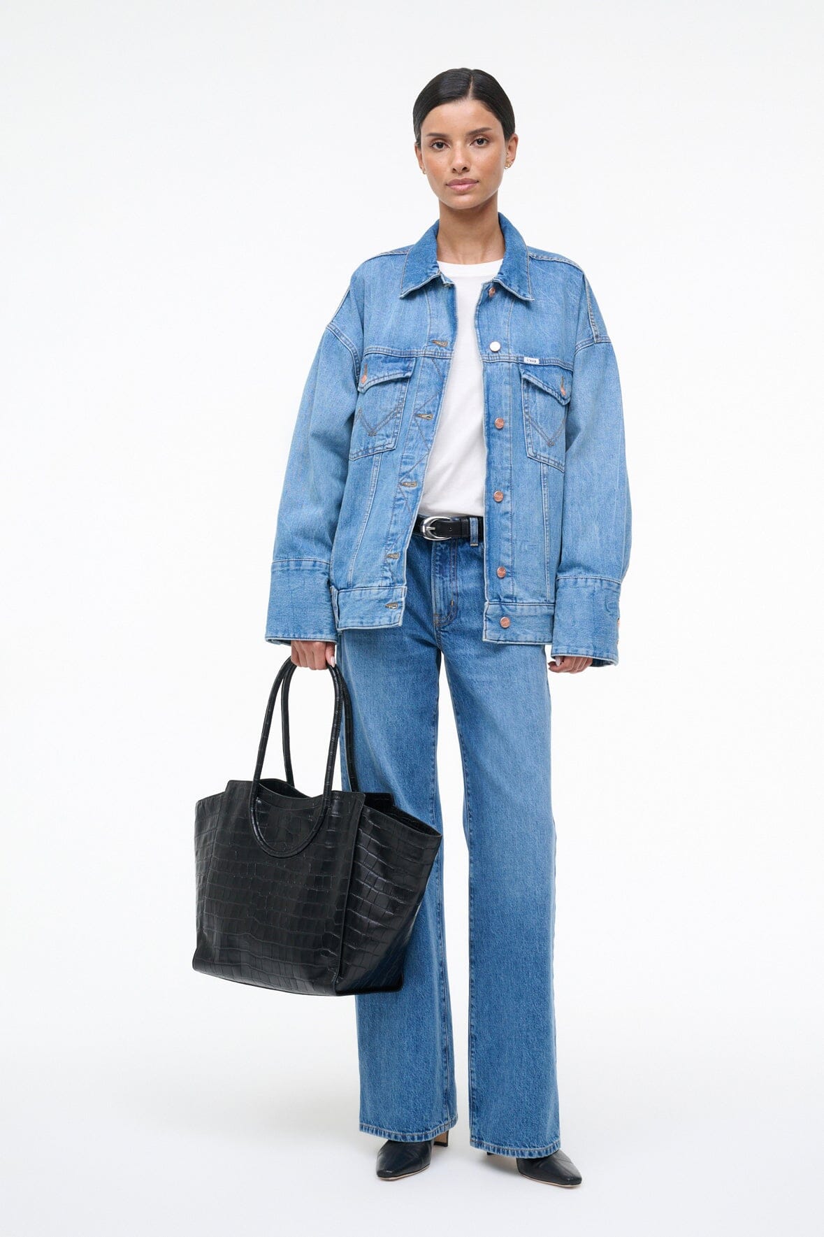 CUSTOM STAUD x C.BONZ THE BIGGEST JEAN JACKET | MID BLUE - Image 3