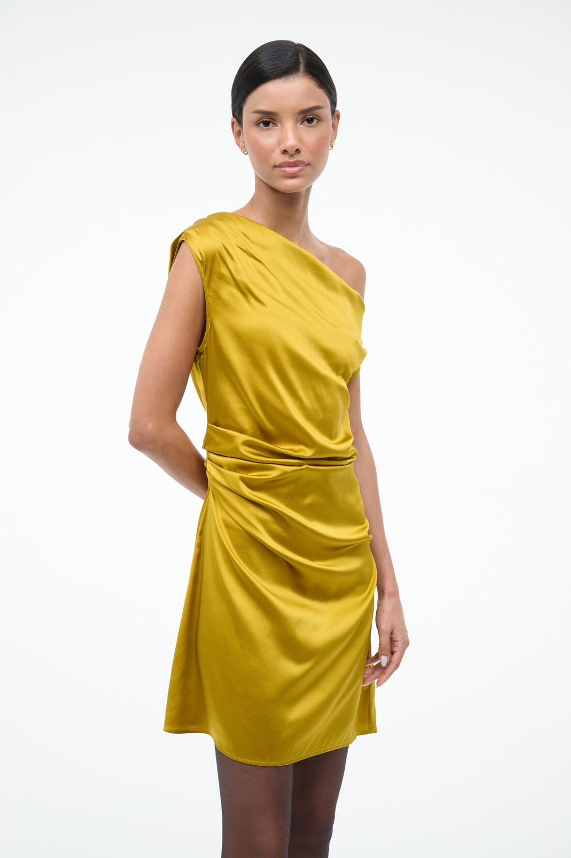 MINI PHARE SILK DRESS | TURMERIC - Image 4