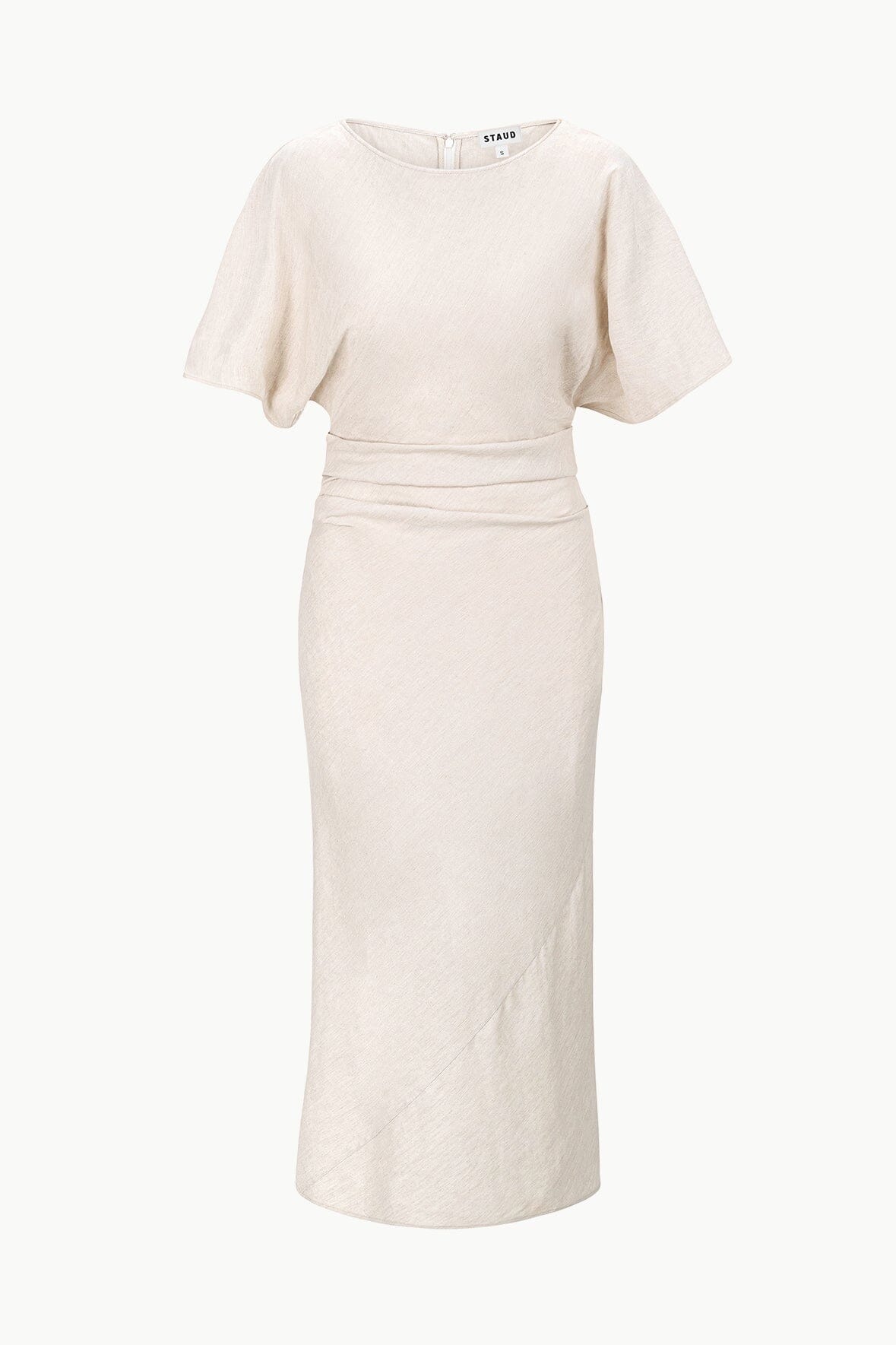 AMELIE LINEN MIDI DRESS | NATURAL - Image 6