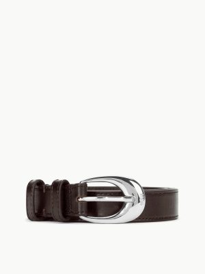MOON BUCKLE BELT | MAHOGANY SILVER