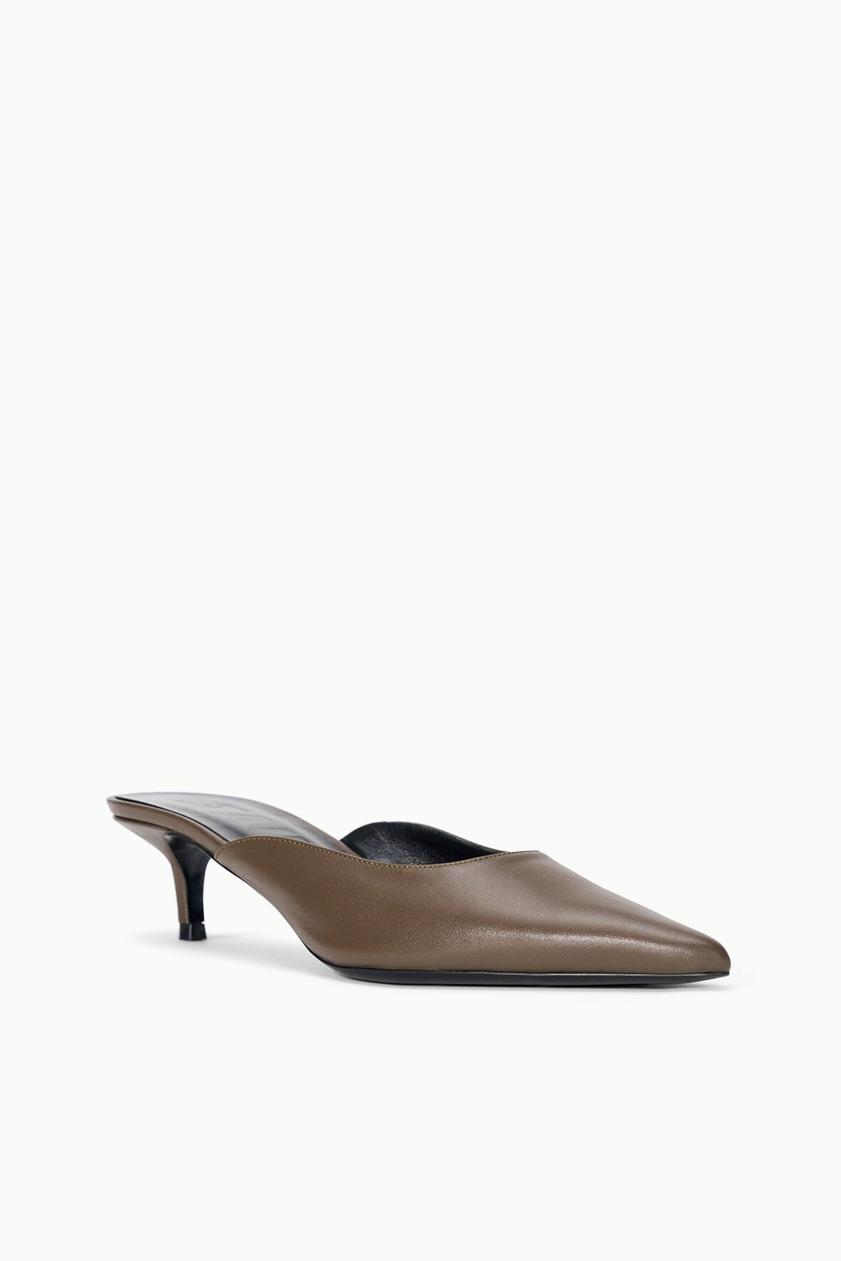 SEBASTIAN KITTEN HEEL MULE | TRUFFLE - Image 2